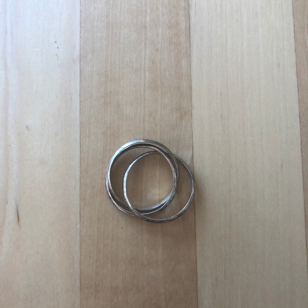 Silver Interlocking Rolling Ring - image 3